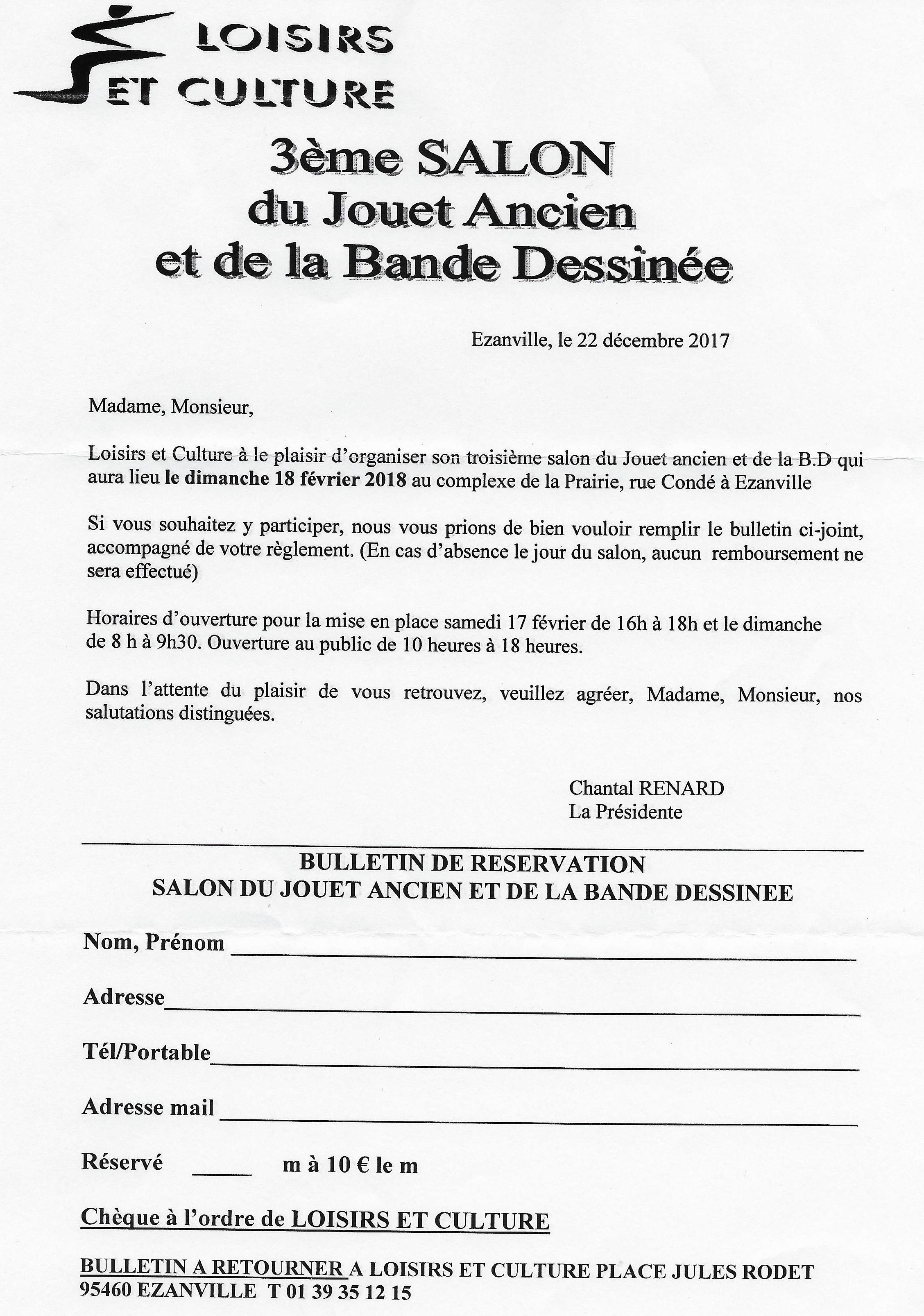 3éme Salon du Jouet Ancien et de la Bande Déssinée - EZANVILLE ... 3éme Salon du Jouet Ancien et de la Bande Déssinée - EZANVILLE ...