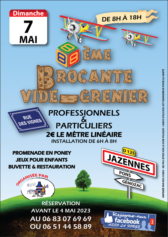 Brocante Jazennes 17260 07 Mai 2023