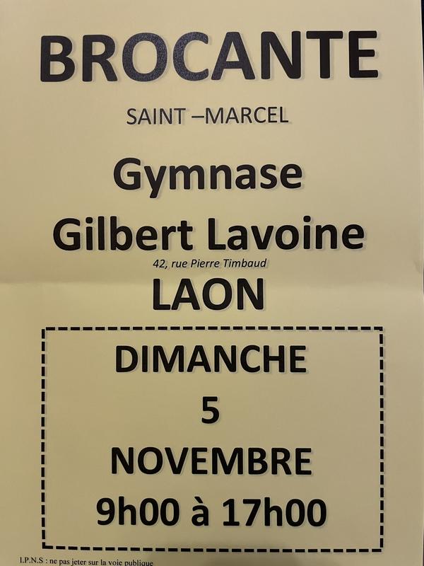 Brocante saintmarcel Laon (02000) 05 Novembre 2023