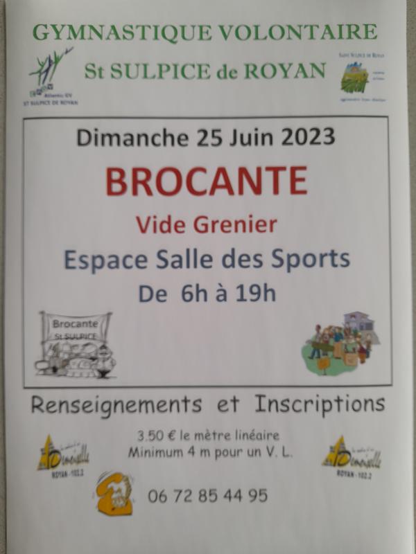 Brocante vide grenier SaintSulpicedeRoyan (17200) 25 Juin 2023