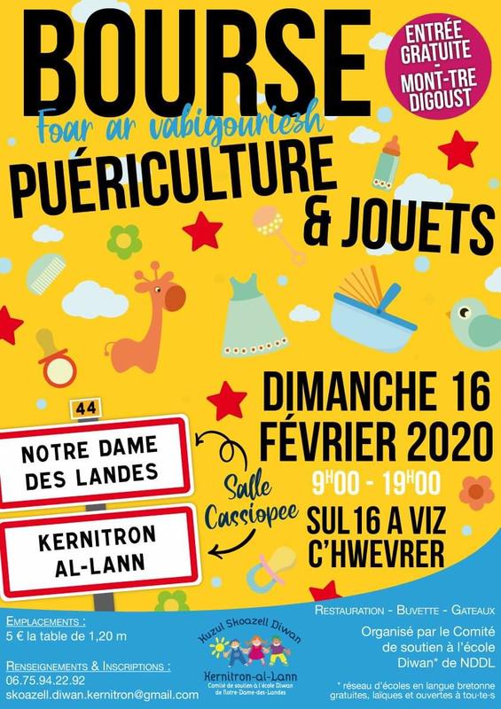 Bourse puériculture et jouets NotreDamedesLandes (44130) 16 Février 2020