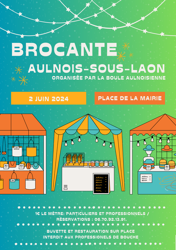 Brocante et vide grenier - Aulnois-sous-Laon (02000) - 02 Juin 2024