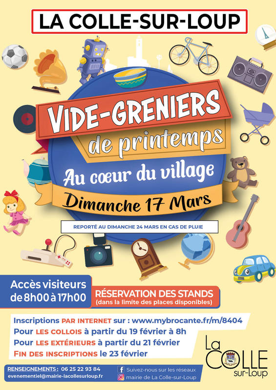Videgreniers de printemps La CollesurLoup (06480) 17 Mars 2024