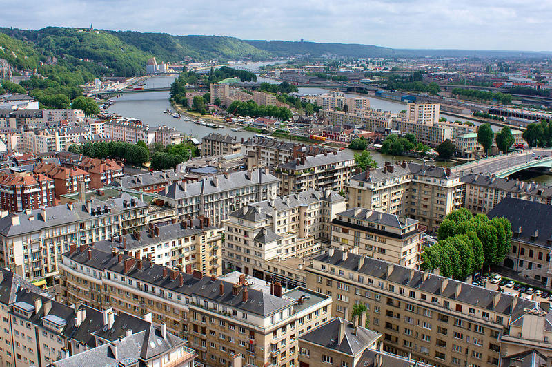 Vue panoramique sur la ville de Rouen